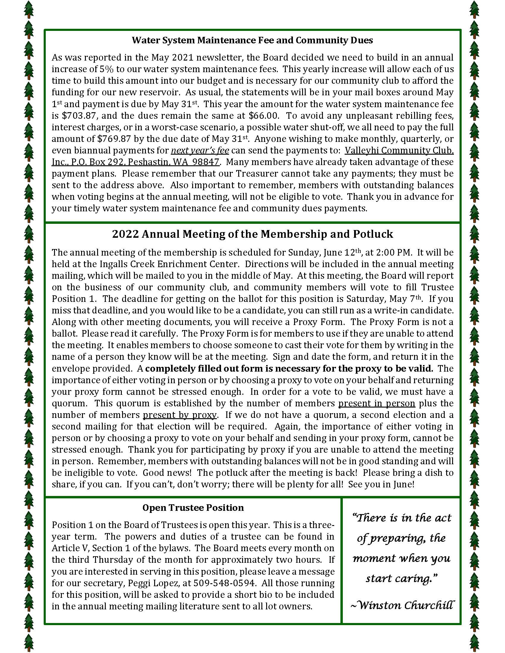 2022 - April - Newsletter pg 2