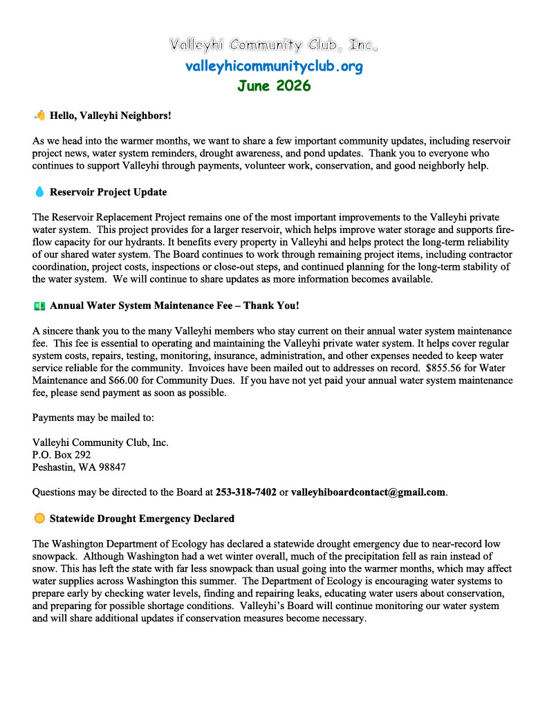 June 2026 Newsletter page 1